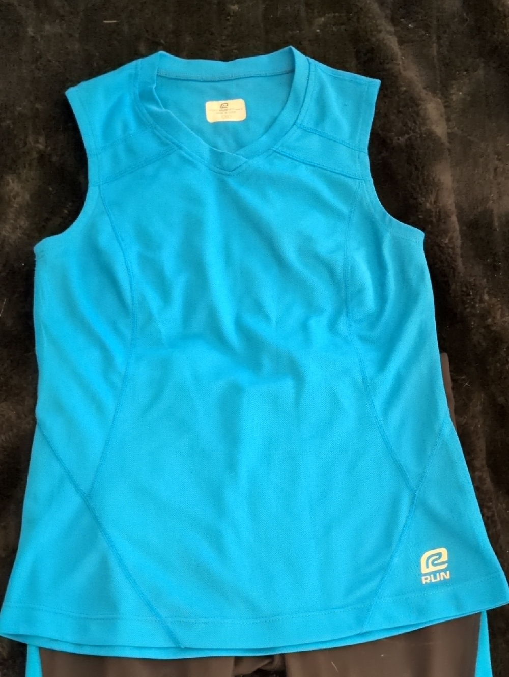 Roadrunner Activewear 2-Piece Set: Aqua Blue Tank & Matching Cropped Leggings XS